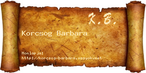 Korcsog Barbara névjegykártya